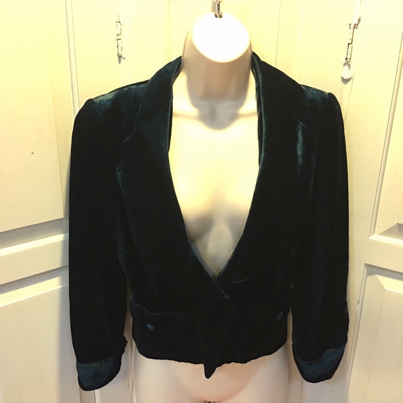 bebe Jackets & Blazers - Bebe Blue-Green Velour Jacket